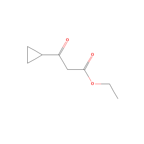 3-CYCLOPROPYL-3-OXO-PROPIONIC ACID ETHYL ESTER (CAS: 24922-02-9) - Chemical Structure and Molecular Formula 