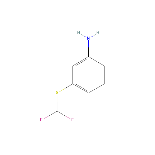 3-DIFLUOROMETHYLSULFANYL-PHENYLAMINE (CAS: 24933-59-3) - Chemical Structure and Molecular Formula 