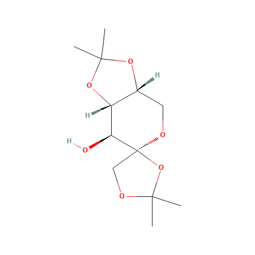 1,2:4,5-DI-O-ISOPROPYLIDENE-BETA-D-FRUCTOPYRANOSE (CAS: 25018-67-1) - Chemical Structure and Molecular Formula 