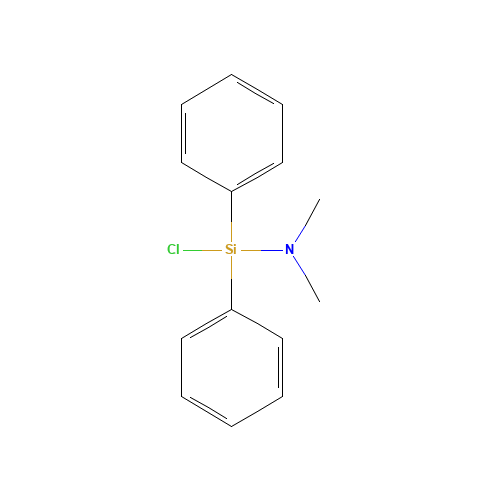 N,N-DIMETHYLAMINOCHLORODIPHENYLSILANE (CAS: 25374-11-2) - Chemical Structure and Molecular Formula 