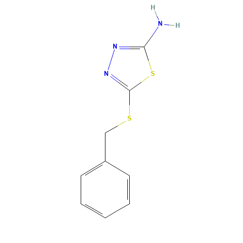 2-AMINO-5-BENZYLTHIO-1,3,4-THIADIAZOLE (CAS: 25660-71-3) - Chemical Structure and Molecular Formula 