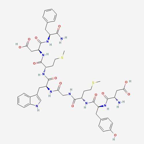 H-ASP-TYR-MET-GLY-TRP-MET-ASP-PHE-NH2 (CAS: 25679-24-7) - Chemical Structure and Molecular Formula 