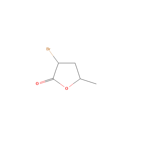 ALPHA-BROMO-GAMMA-VALEROLACTONE (CAS: 25966-39-6) - Chemical Structure and Molecular Formula 