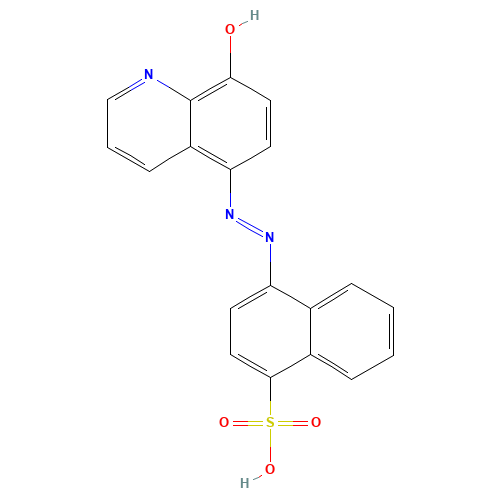 4-(8-HYDROXY-5-QUINOLYLAZO)-1-NAPHTHALENESULFONIC ACID (CAS: 26644-96-2) - Chemical Structure and Molecular Formula 