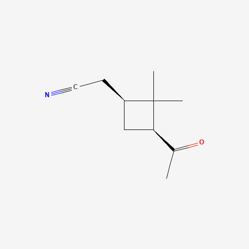 (1S,3S)-3-ACETYL-2,2-DIMETHYLCYCLOBUTANE ACETONITRILE (CAS: 28353-00-6) - Chemical Structure and Molecular Formula 