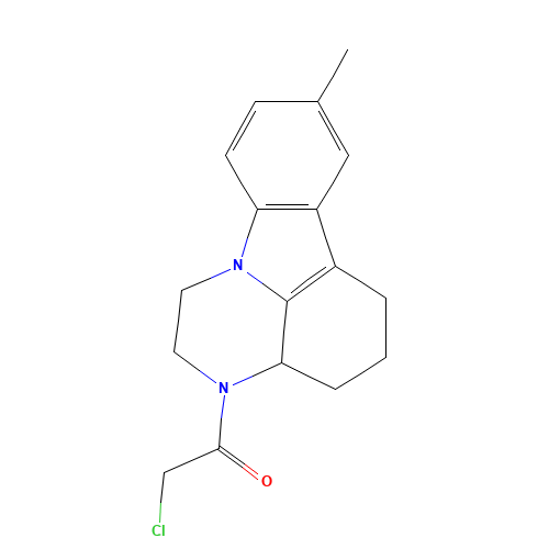 2-CHLORO-1-(8-METHYL-1,2,3A,4,5,6-HEXAHYDRO-PYRAZINO[3,2,1-JK]CARBAZOL-3-YL)-ETHANONE (CAS: 28742-49-6) - Related Chemical Product