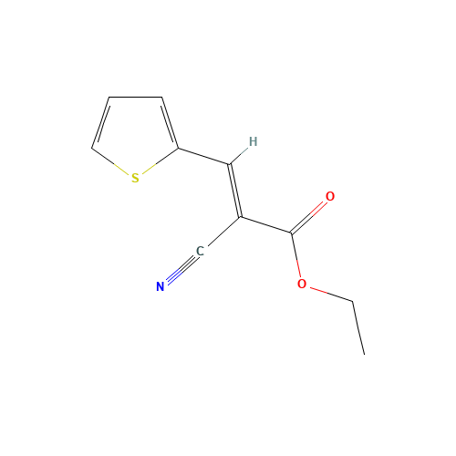 ETHYL 2-CYANO-3-(2-THIENYL)ACRYLATE (CAS: 31330-51-5) - Chemical Structure and Molecular Formula 