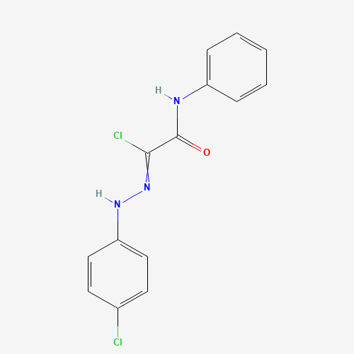2-CHLORO-2-[2-(4-CHLOROPHENYL)HYDRAZONO]-N-PHENYLACETAMIDE (CAS: 33101-97-2) - Chemical Structure and Molecular Formula 
