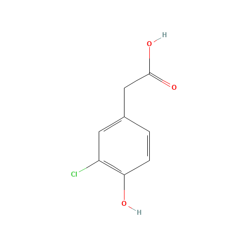 3-CHLORO-4-HYDROXYPHENYLACETIC ACID (CAS: 33697-81-3) - Chemical Structure and Molecular Formula 