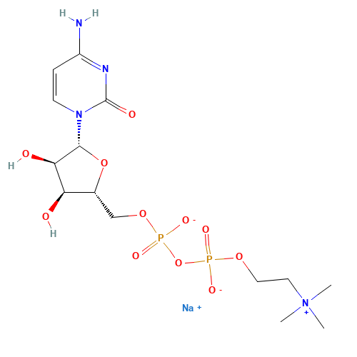 Citicoline sodium (CAS: 33818-15-4) - Chemical Structure and Molecular Formula 