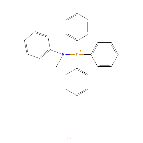 (N-METHYL-N-PHENYLAMINO)TRIPHENYLPHOSPHONIUM IODIDE (CAS: 34257-63-1) - Chemical Structure and Molecular Formula 