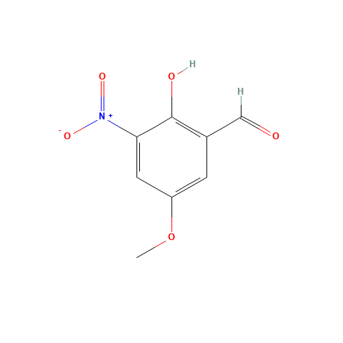 2-HYDROXY-5-METHOXY-3-NITRO-BENZALDEHYDE (CAS: 34549-69-4) - Chemical Structure and Molecular Formula 