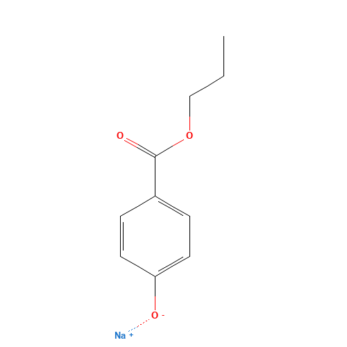 4-Hydroxybenzoic acid propyl ester sodium salt (CAS: 35285-69-9) - Chemical Structure and Molecular Formula 