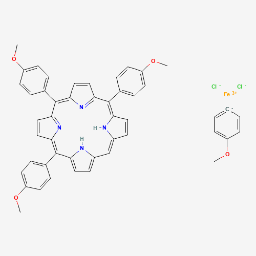 5,10,15,20-TETRAKIS(4-METHOXYPHENYL)-21H,23H-PORPHINE IRON(III) CHLORIDE (CAS: 36995-20-7) - Chemical Structure and Molecular Formula 