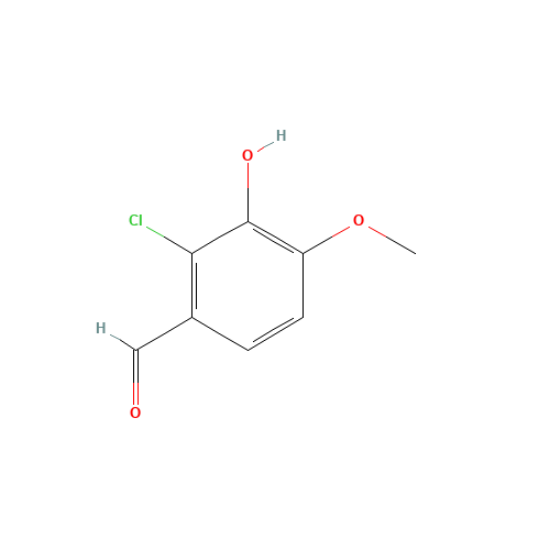 2-CHLORO-3-HYDROXY-4-METHOXYBENZALDEHYDE (CAS: 37687-57-3) - Chemical Structure and Molecular Formula 