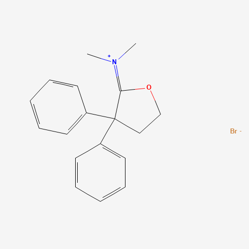 3,3-Diphenyltetrahydrofuran-2-ylidene(dimethyl)ammonium bromide (CAS: 37743-18-3) - Chemical Structure and Molecular Formula 