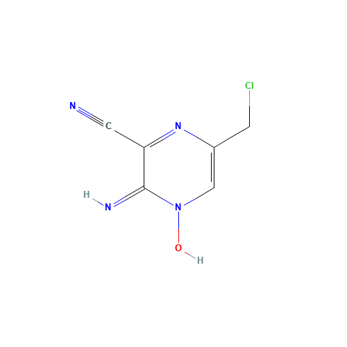 3-AMINO-6-(CHLOROMETHYL)-2-PYRAZINECARBONITRILE 4-OXIDE (CAS: 40127-89-7) - Chemical Structure and Molecular Formula 