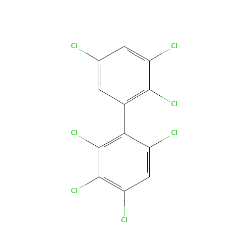 2,2',3,3',4,5',6-HEPTACHLOROBIPHENYL (CAS: 40186-70-7) - Chemical Structure and Molecular Formula 