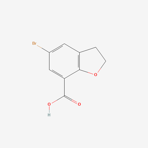 5-BROMO-2,3-DIHYDROBENZOFURAN-7-CARBOXYLIC ACID (CAS: 41177-72-4) - Chemical Structure and Molecular Formula 