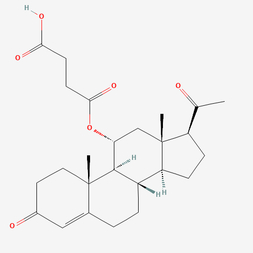 11-ALPHA-HYDROXY-4-PREGNENE-3,20-DIONE 11-HEMISUCCINATE (CAS: 41238-98-6) - Chemical Structure and Molecular Formula 