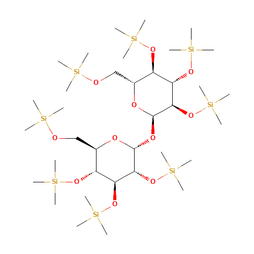 TRIMETHYLSILYL-D(+)TREHALOSE (CAS: 42390-78-3) - Chemical Structure and Molecular Formula 