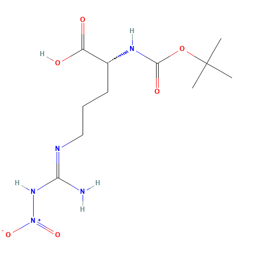 BOC-D-ARG(NO2)-OH (CAS: 50913-12-7) - Chemical Structure and Molecular Formula 