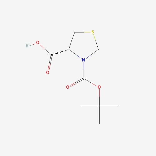 BOC-L-THIAZOLIDINE-4-CARBOXYLIC ACID (CAS: 51077-16-8) - Chemical Structure and Molecular Formula 