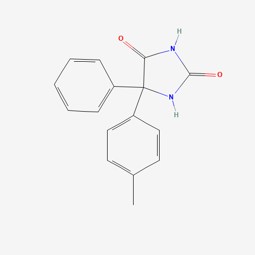 5-(4-METHYLPHENYL)-5-PHENYLHYDANTOIN (CAS: 51169-17-6) - Chemical Structure and Molecular Formula 