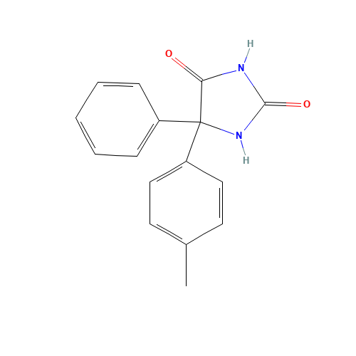 5-(4-METHYLPHENYL)-5-PHENYLHYDANTOIN (CAS: 51169-17-6) - Chemical Structure and Molecular Formula 