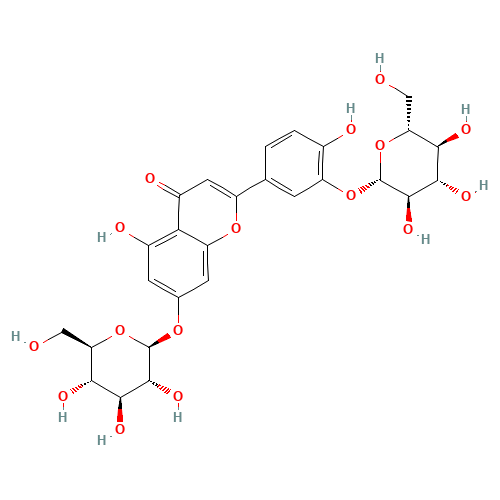 LUTEOLIN-3',7-DI-O-GLUCOSIDE (CAS: 52187-80-1) - Chemical Structure and Molecular Formula 