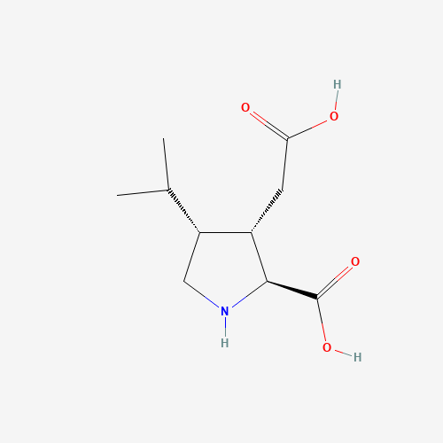 (2S,3S,4R)-2-CARBOXY-4-ISOPROPYL-3-PYRROLIDINEACETIC ACID (CAS: 52497-36-6) - Chemical Structure and Molecular Formula 