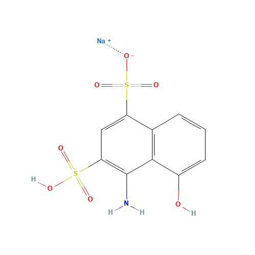 1-AMINO-8-NAPHTHOL-2,4-DISULFONIC ACID MONOSODIUM SALT (CAS: 52789-62-5) - Chemical Structure and Molecular Formula 