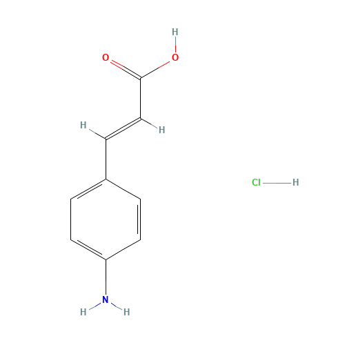 4-AMINOCINNAMIC ACID HYDROCHLORIDE (CAS: 54057-95-3) - Chemical Structure and Molecular Formula 