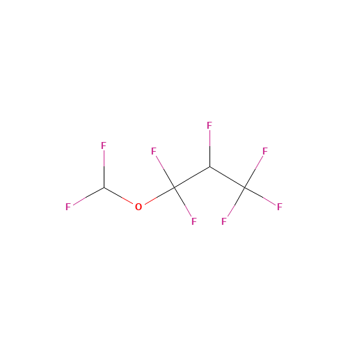 1,1,2,3,3,3-HEXAFLUOROPROPYL DIFLUOROMETHYL ETHER (CAS: 56860-85-6) - Chemical Structure and Molecular Formula 