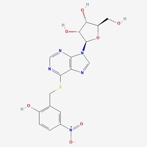 S-(2-HYDROXY-5-NITROBENZYL)-6-THIOINOSINE (CAS: 56964-73-9) - Chemical Structure and Molecular Formula 