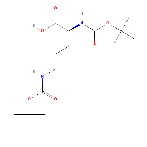 BOC-ORN(BOC)-OH (CAS: 57133-29-6) - Chemical Structure and Molecular Formula 