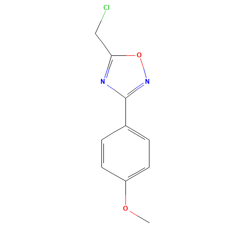 5-(CHLOROMETHYL)-3-(4-METHOXYPHENYL)-1,2,4-OXADIAZOLE (CAS: 57238-76-3) - Chemical Structure and Molecular Formula 