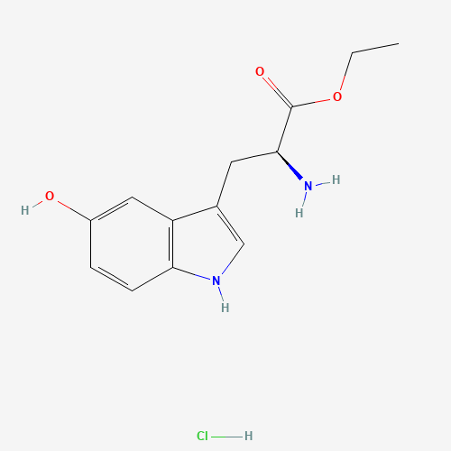 L-2-AMINO-3-(5-HYDROXYINDOLYL)PROPIONIC ACID ETHYL ESTER HYDROCHLORIDE (CAS: 57432-62-9) - Chemical Structure and Molecular Formula 