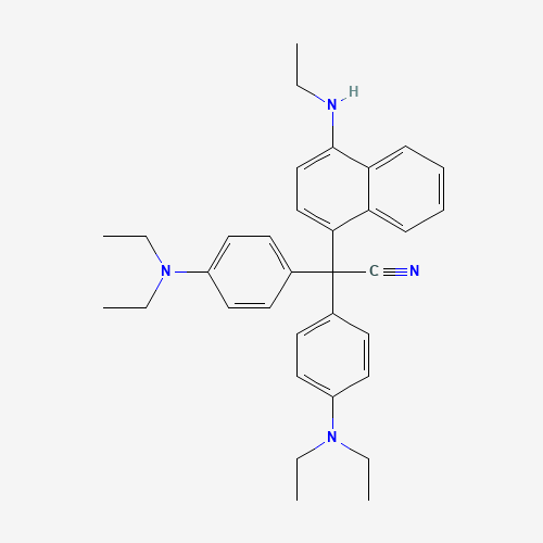 BIS(4-N,N-DIETHYLAMINO-PHENYL)-(4-N-ETHYLAMINO-NAPHTHALEN-1-YL) ACETONITRILE (CAS: 57855-48-8) - Chemical Structure and Molecular Formula 