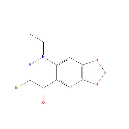 3-BROMO-1-ETHYL-1,4-DIHYDRO[1,3]DIOXOLO[4,5-G]CINNOLIN-4-ONE (CAS: 58561-09-4) - Chemical Structure and Molecular Formula 
