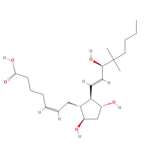 16,16-DIMETHYL PROSTAGLANDIN F2BETA (CAS: 59769-89-0) - Chemical Structure and Molecular Formula 
