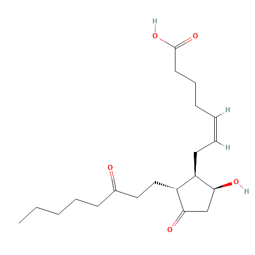 13,14-DIHYDRO-15-KETO PROSTAGLANDIN D2 (CAS: 59894-07-4) - Chemical Structure and Molecular Formula 