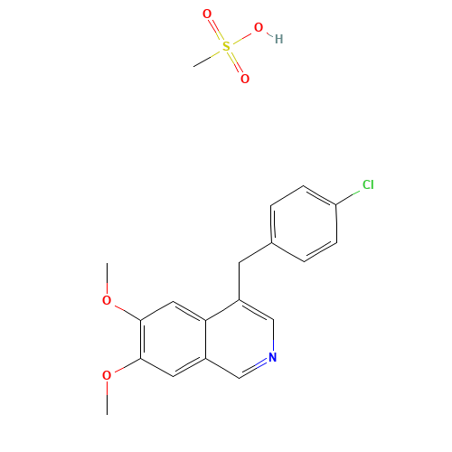 4-(4-CHLOROPHENYLMETHYL)-6,7-DIMETHOXY-ISOQUINOLINE METHANESULFONATE (1:1) (CAS: 61189-88-6) - Related Chemical Product