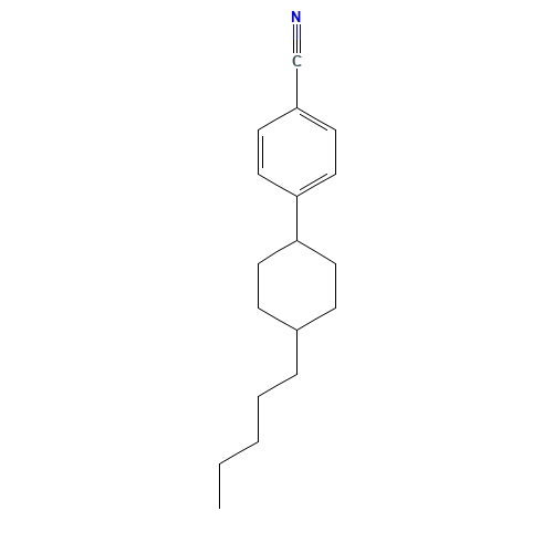 trans-4-(4-Pentylcyclohexyl)benzonitrile (CAS: 61204-01-1) - Chemical Structure and Molecular Formula 