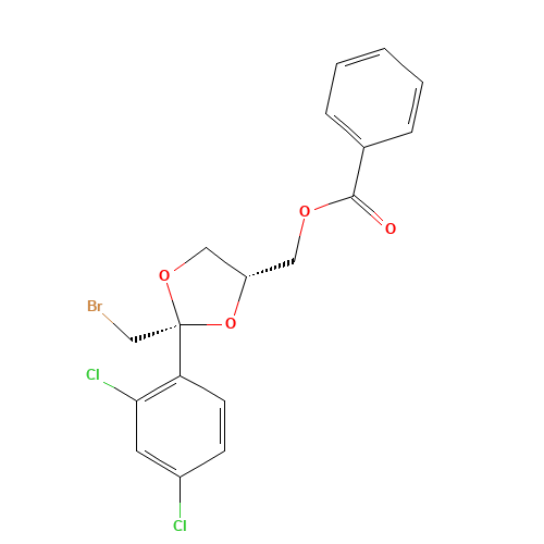 cis-2-(Bromomethyl)-2-(2,4-dichlorophenyl)-1,3-dioxolane-4-ylmethyl benzoate (CAS: 61397-56-6) - Related Chemical Product