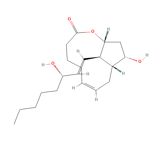 9ALPHA,11ALPHA,15S-TRIHYDROXY-PROSTA-5Z,13E-DIEN-1-OIC ACID,1,11-LACTONE (CAS: 62410-84-8) - Chemical Structure and Molecular Formula 
