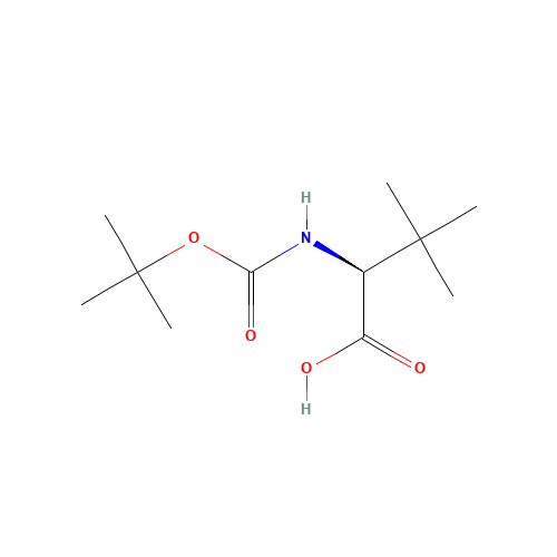 N-Boc-L-tert-Leucine (CAS: 62965-35-9) - Chemical Structure and Molecular Formula 