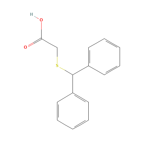2-[(Diphenylmethyl)thio]acetic acid (CAS: 63547-22-8) - Chemical Structure and Molecular Formula 