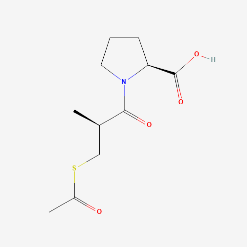 (2S)-1-(3-Acetylthio-2-methyl-1-oxopropyl)-L-proline (CAS: 64838-55-7) - Related Chemical Product