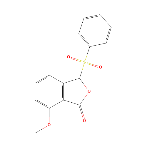7-METHOXY-3-PHENYLSULFONYL-1(3H)-ISOBENZOFURANONE (CAS: 65131-09-1) - Chemical Structure and Molecular Formula 